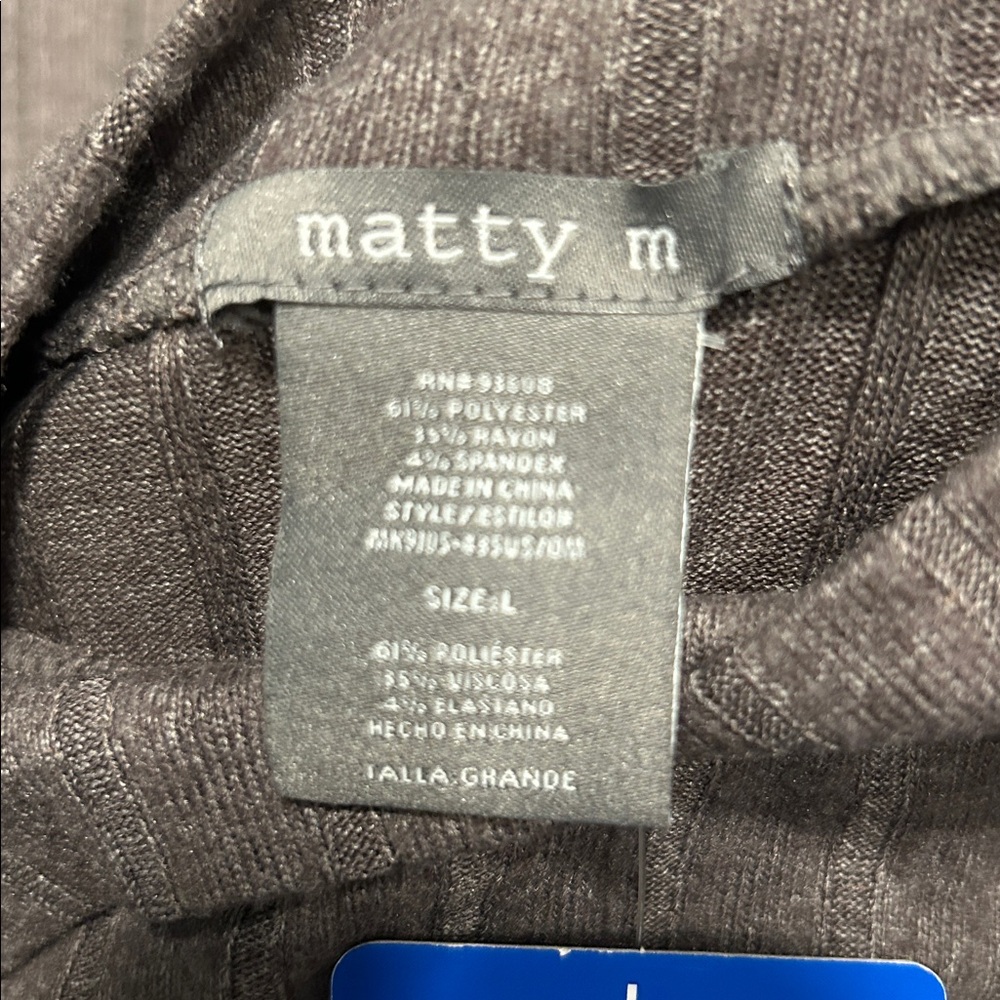 Matty M Ribbed Mock Neck Tunic L - Picture 4 of 5
